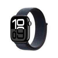 Produktbild för Apple Watch Series 10 (GPS) - jet black aluminium - smart klocka med sportögla - bläck - 64 GB