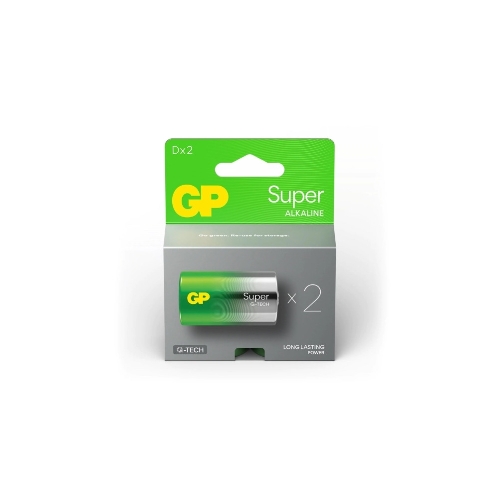 Produktbild för GP Super batteri - 2 x D - alkaliskt