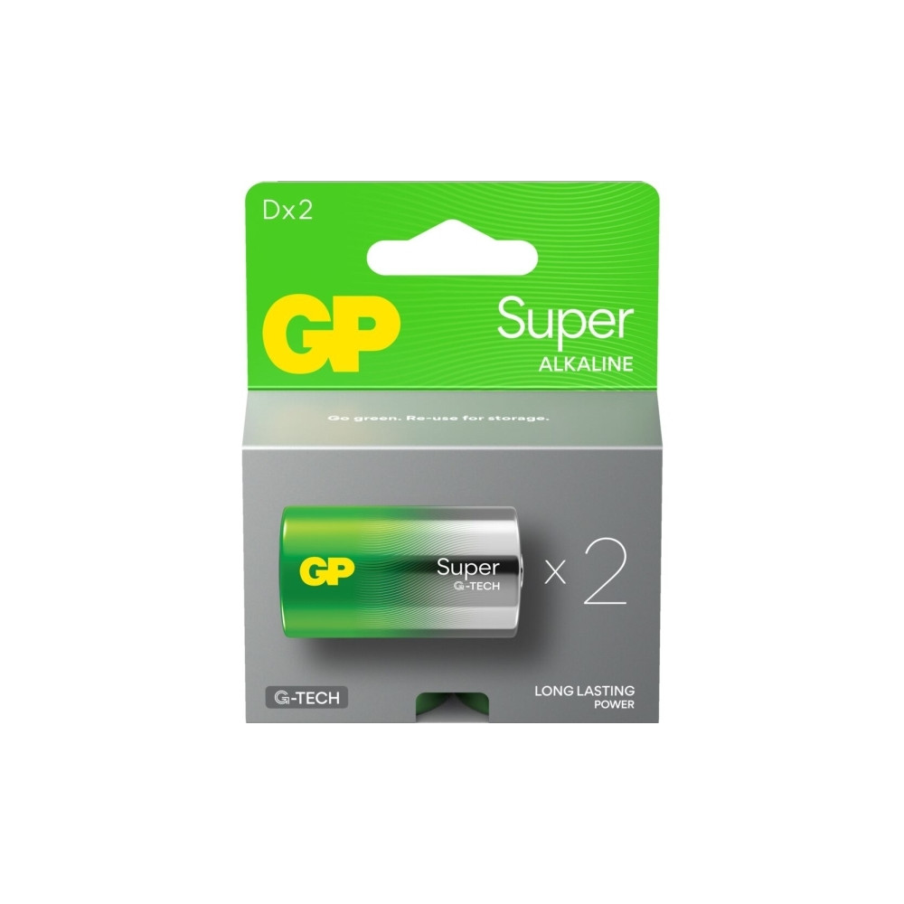 Produktbild för GP Super batteri - 2 x D - alkaliskt