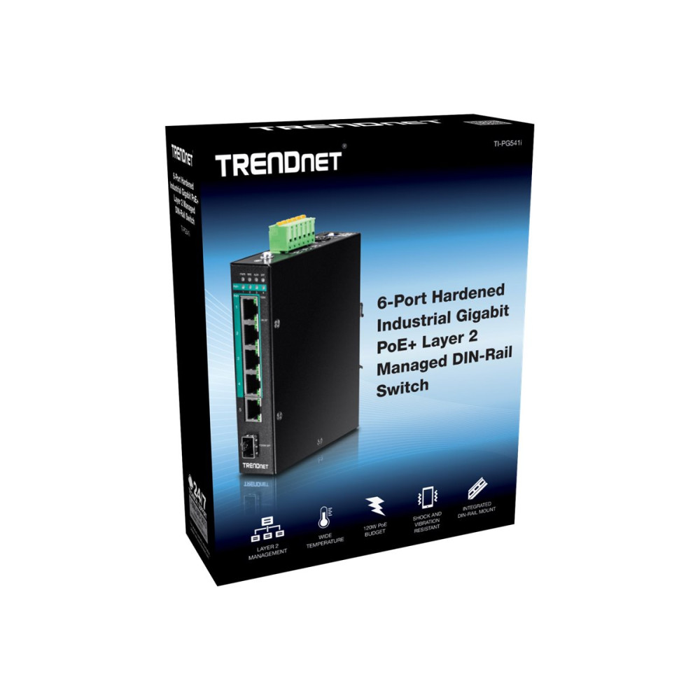 Produktbild för TRENDnet TI-PG541I - switch - 6 portar - Administrerad - TAA-kompatibel