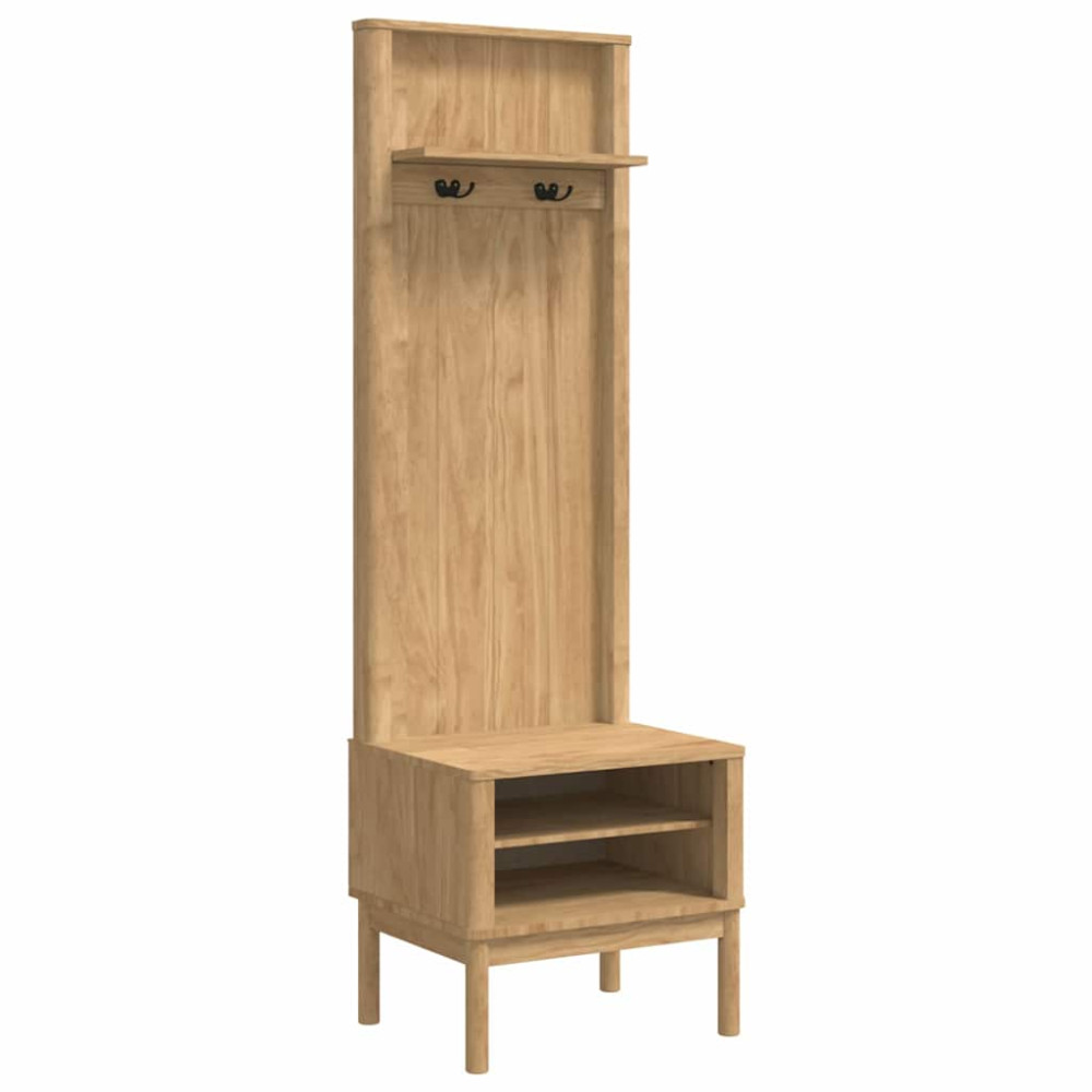 Produktbild för Hallway skåp FLORO Vaxbrun 50 x 40 x 158 cm Massiv furu