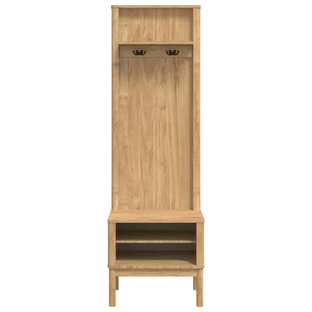 Produktbild för Hallway skåp FLORO Vaxbrun 50 x 40 x 158 cm Massiv furu