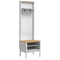 Produktbild för Hallway skåp med hylla FLORO Vit 50 x 40 x 158 cm Massiv furu