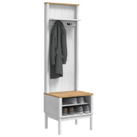 Produktbild för Hallway skåp med hylla FLORO Vit 50 x 40 x 158 cm Massiv furu