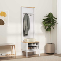 Produktbild för Hallway skåp med hylla FLORO Vit 50 x 40 x 158 cm Massiv furu