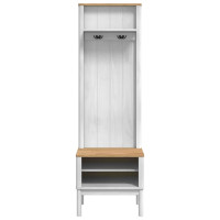 Produktbild för Hallway skåp med hylla FLORO Vit 50 x 40 x 158 cm Massiv furu