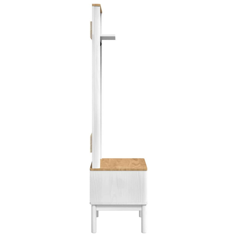 Produktbild för Hallway skåp med hylla FLORO Vit 50 x 40 x 158 cm Massiv furu