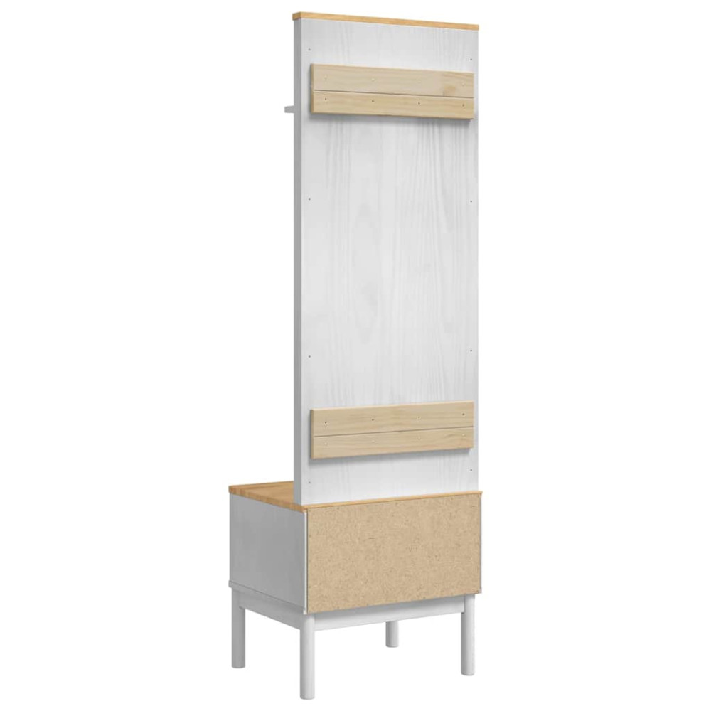 Produktbild för Hallway skåp med hylla FLORO Vit 50 x 40 x 158 cm Massiv furu