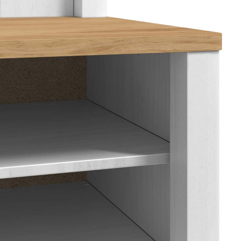 Produktbild för Hallway skåp med hylla FLORO Vit 50 x 40 x 158 cm Massiv furu