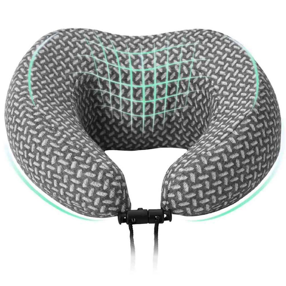 Produktbild för Resekudde för nacken Enfärgad Grå 30 x 28 x 14 cm Polyester