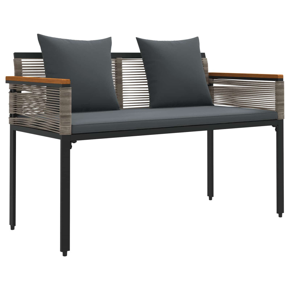 Produktbild för Utomhusbänk Grå och mörkgrå 117 x 54 x 74.5 cm konstrotting