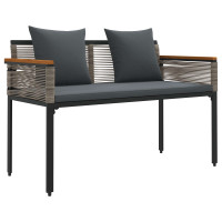 Produktbild för Utomhusbänk Grå och mörkgrå 117 x 54 x 74.5 cm konstrotting