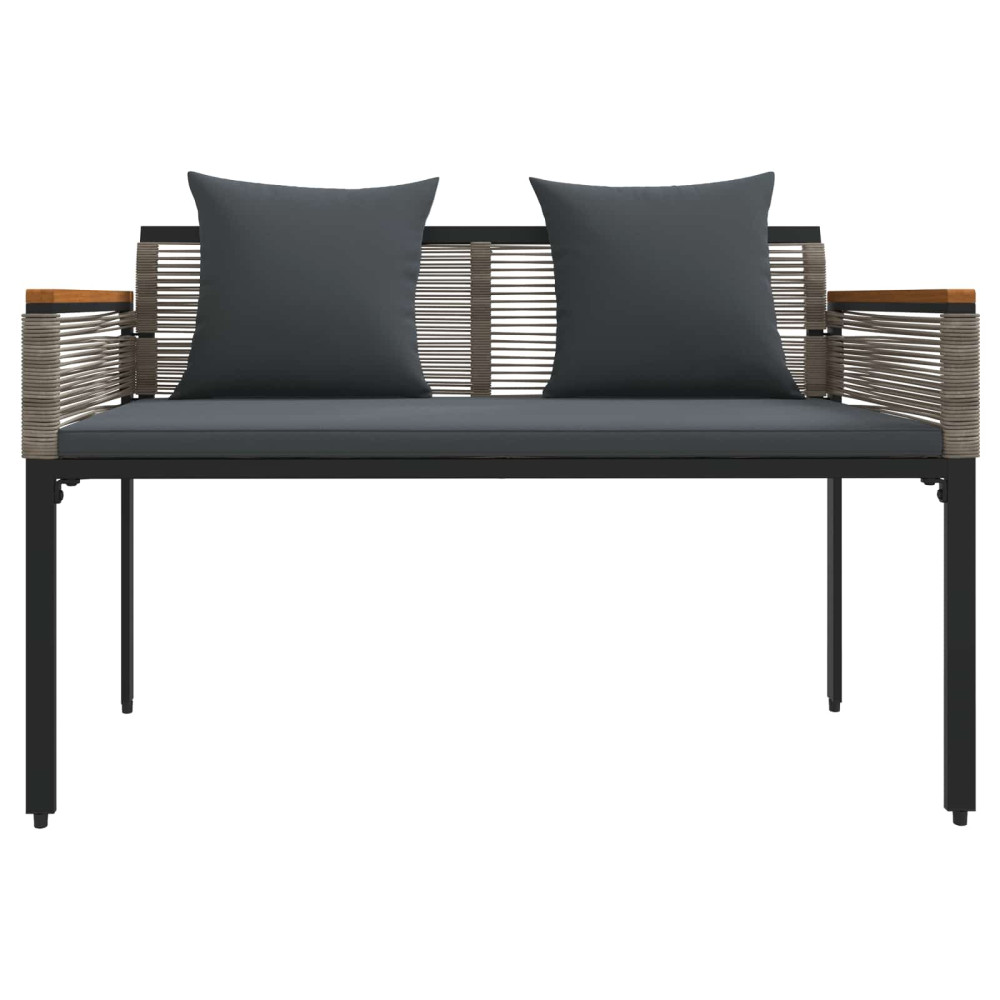 Produktbild för Utomhusbänk Grå och mörkgrå 117 x 54 x 74.5 cm konstrotting