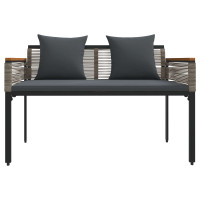 Produktbild för Utomhusbänk Grå och mörkgrå 117 x 54 x 74.5 cm konstrotting