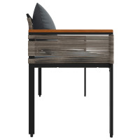 Produktbild för Utomhusbänk Grå och mörkgrå 117 x 54 x 74.5 cm konstrotting