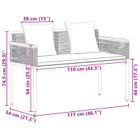 Produktbild för Utomhusbänk Grå och mörkgrå 117 x 54 x 74.5 cm konstrotting