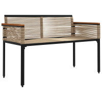 Produktbild för Utomhusbänk Beige och krämvit 117 x 54 x 74.5 cm konstrotting
