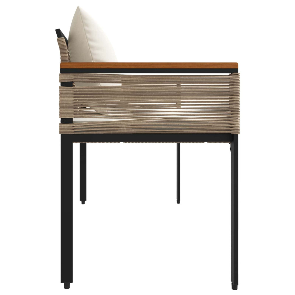Produktbild för Utomhusbänk Beige och krämvit 117 x 54 x 74.5 cm konstrotting