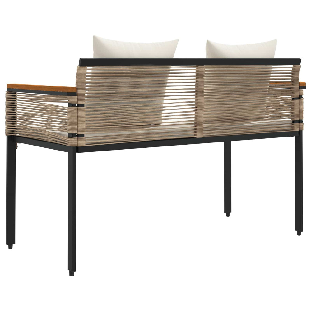 Produktbild för Utomhusbänk Beige och krämvit 117 x 54 x 74.5 cm konstrotting