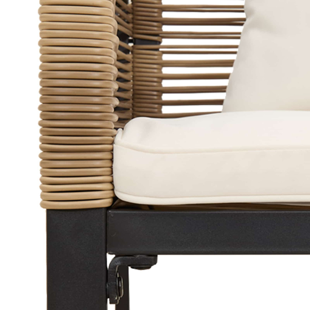 Produktbild för Utomhusbänk Beige och krämvit 117 x 54 x 74.5 cm konstrotting