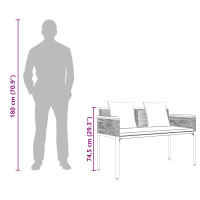Produktbild för Utomhusbänk Grå och Marinblå 117 x 54 x 74.5 cm konstrotting