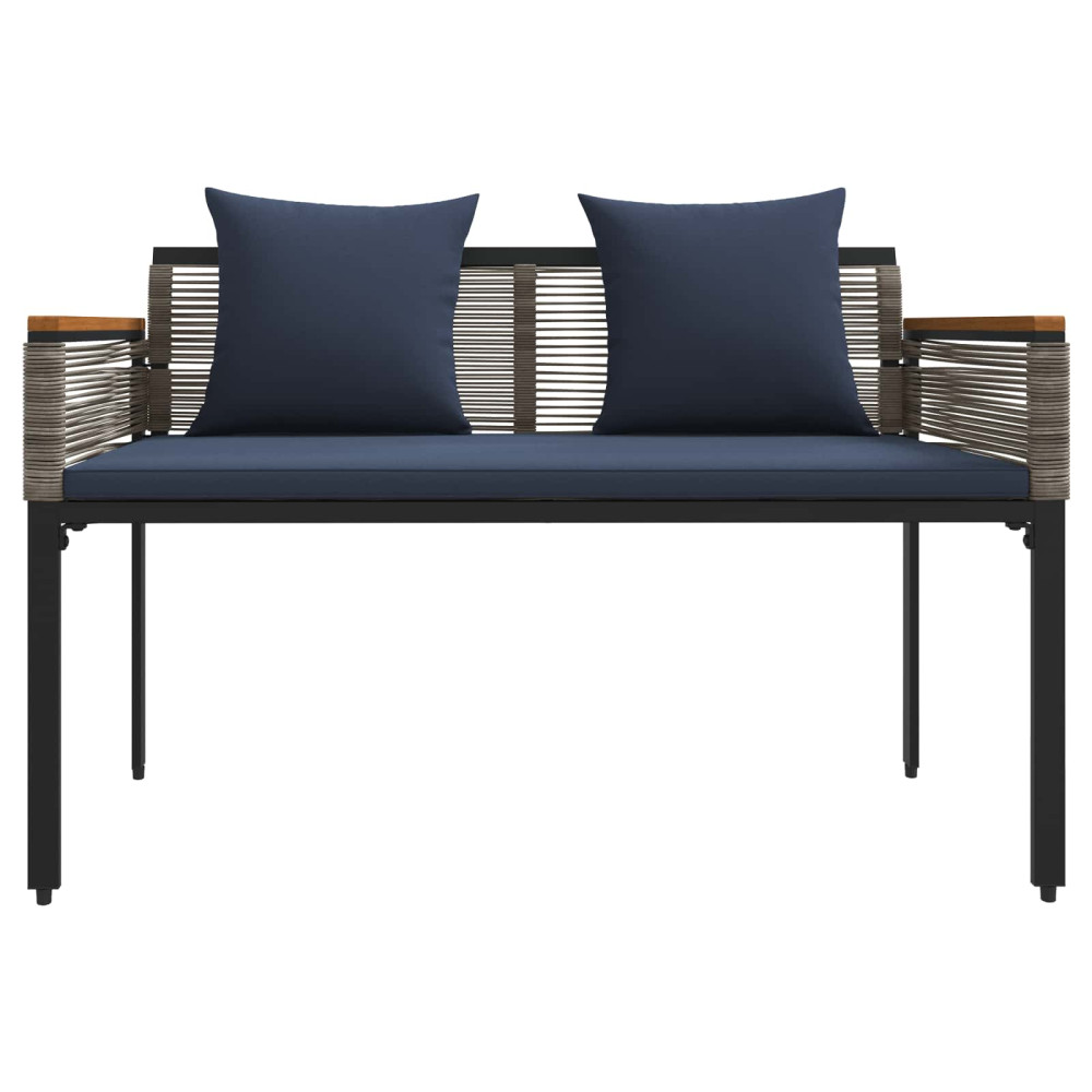 Produktbild för Utomhusbänk Grå och Marinblå 117 x 54 x 74.5 cm konstrotting