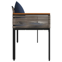 Produktbild för Utomhusbänk Grå och Marinblå 117 x 54 x 74.5 cm konstrotting