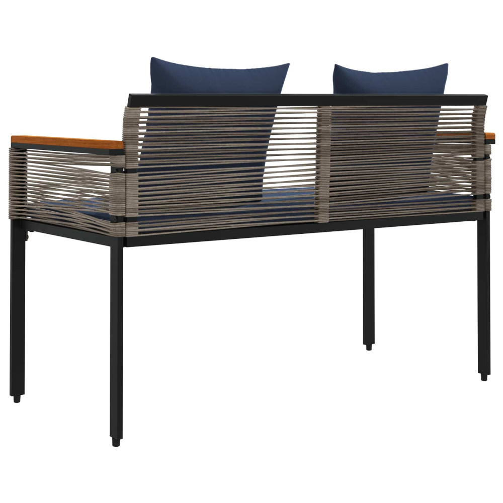 Produktbild för Utomhusbänk Grå och Marinblå 117 x 54 x 74.5 cm konstrotting