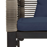 Produktbild för Utomhusbänk Grå och Marinblå 117 x 54 x 74.5 cm konstrotting