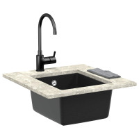 Produktbild för Diskho Svart 370 x 460 mm 80% Kvarts och 20% Resin