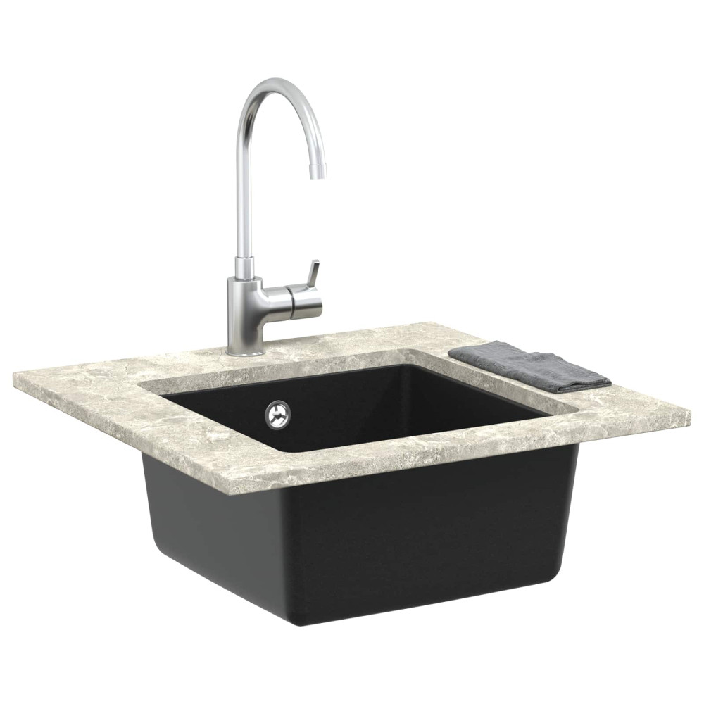 Produktbild för Diskho Svart 430 x 460 mm 80% Kvarts och 20% Resin
