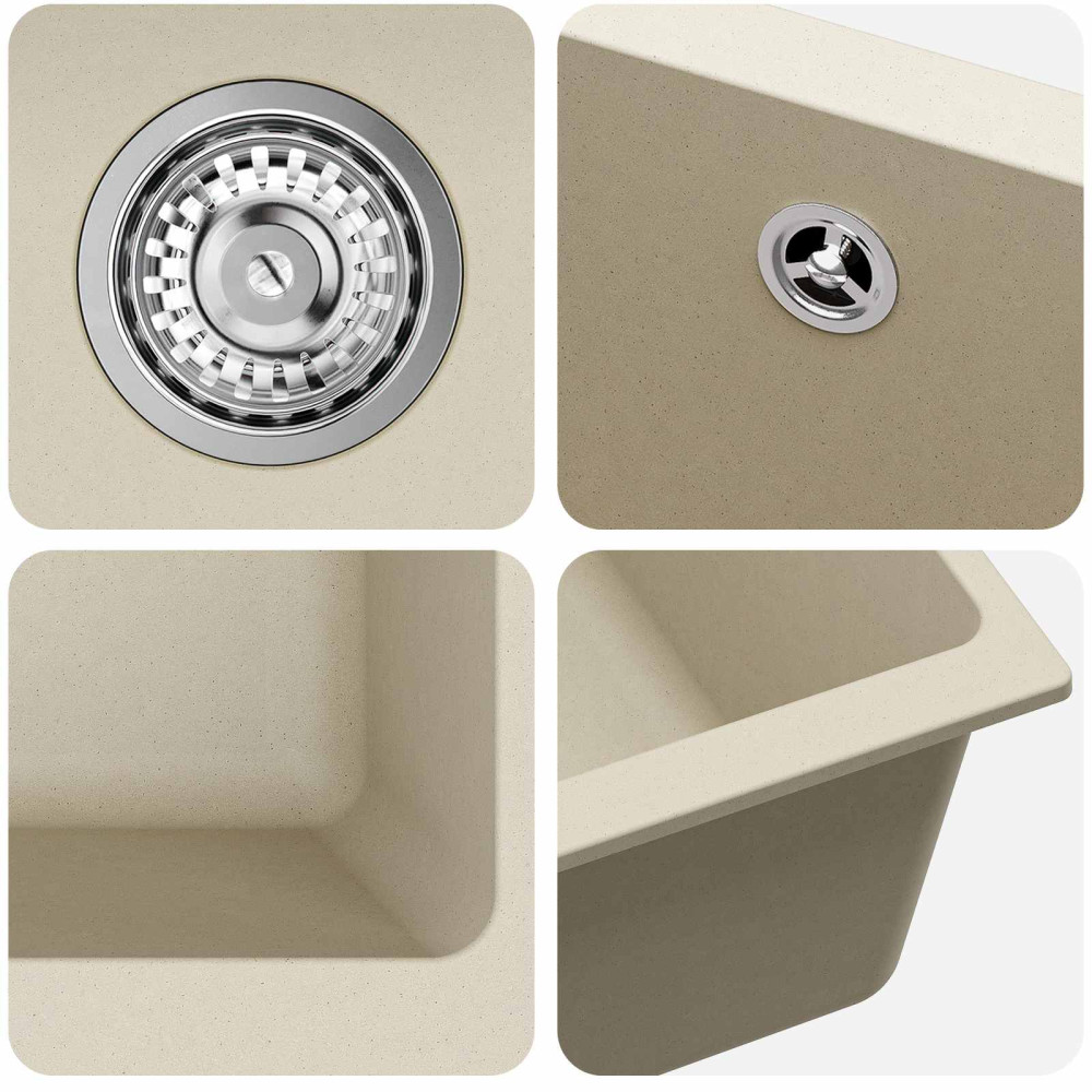 Produktbild för Diskho Beige 430 x 460 mm 80% Kvarts och 20% Resin