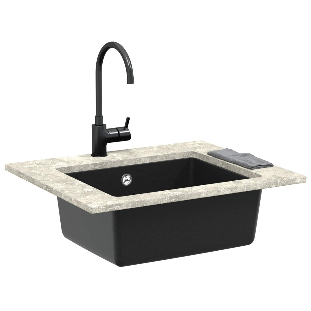 Produktbild för Diskho Svart 530 x 460 mm 80% Kvarts och 20% Resin