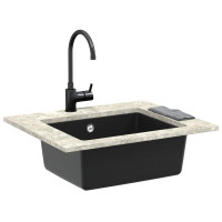 Produktbild för Diskho Svart 530 x 460 mm 80% Kvarts och 20% Resin