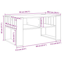 Produktbild för Kaffeebord Sonoma-ek 92 x 49,5 x 45 cm Konstruerat trä