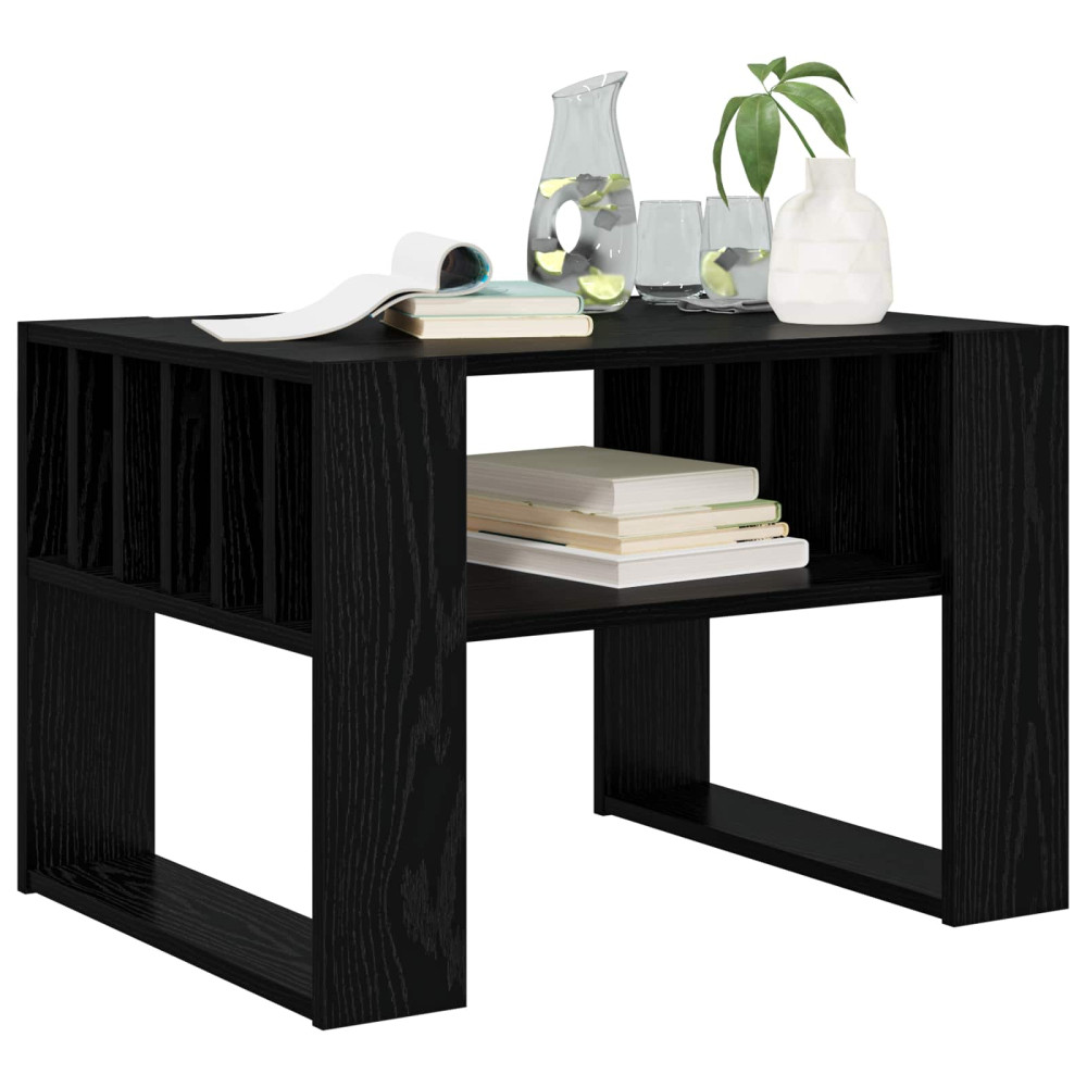 Produktbild för Kaffeebord Svart Ek 66 x 49,5 x 45 cm Konstruerat trä