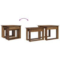 Produktbild för Kaffebordsset 2 pcs Gammalt trä Konstruerat trä