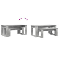 Produktbild för Kaffebordsset 2 pcs Betonggrå Konstruerat trä