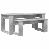 Produktbild för Kaffebordsset 2 pcs Betonggrå Konstruerat trä
