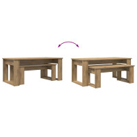 Produktbild för Kaffebordsset 2 pcs Artisan Ek Konstruerat trä