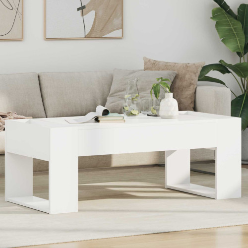 vidaXL Kaffeebord Vit 110 x 50 x 41 cm Konstruerat trä