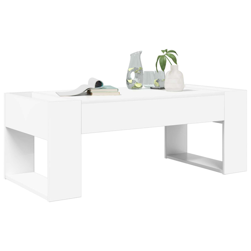Produktbild för Kaffeebord Vit 110 x 50 x 41 cm Konstruerat trä
