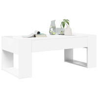 Produktbild för Kaffeebord Vit 110 x 50 x 41 cm Konstruerat trä