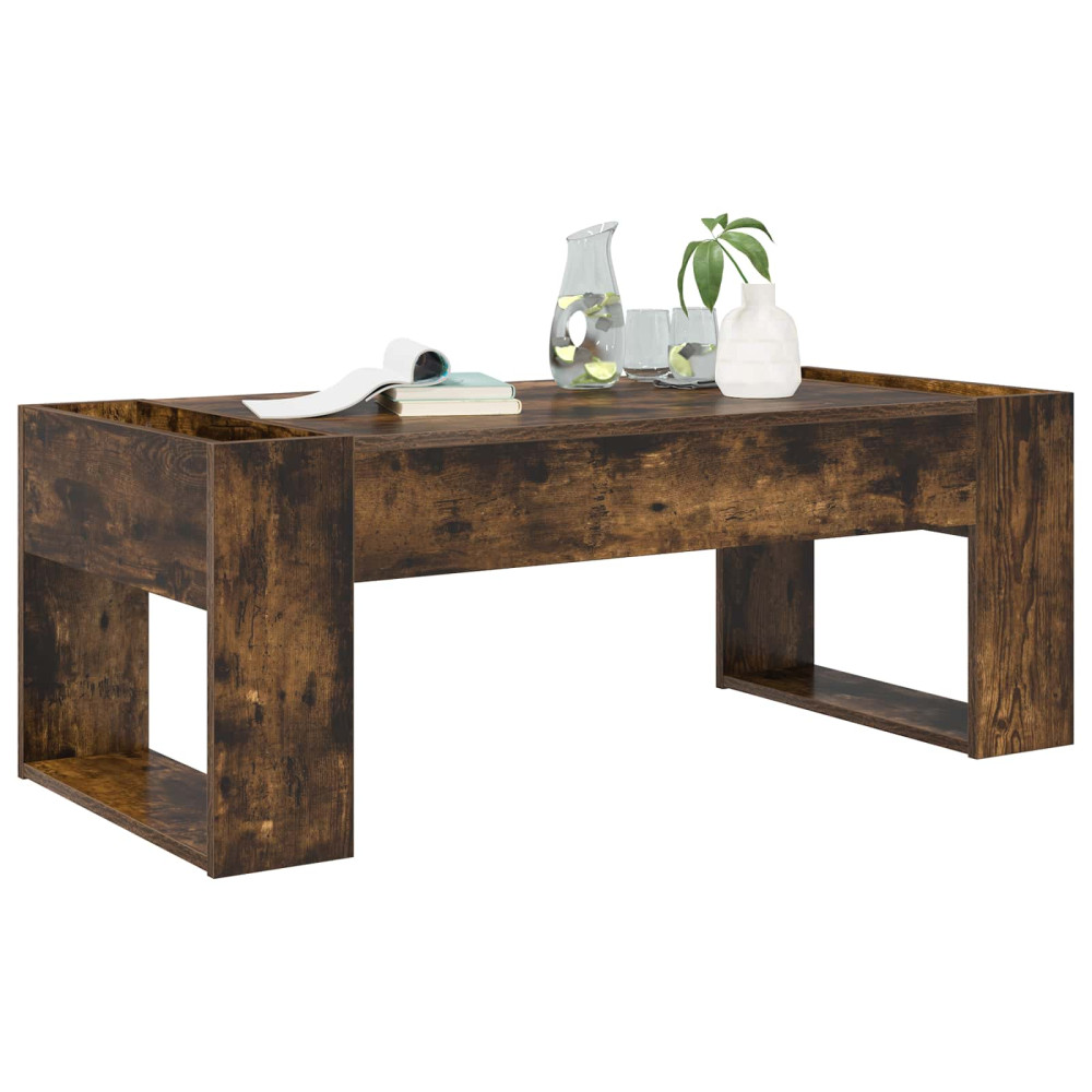 Produktbild för Kaffeebord Rökt ek 110 x 50 x 41 cm Konstruerat trä