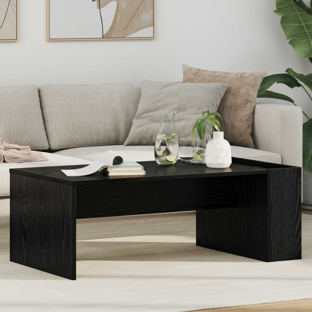 Produktbild för Kaffeebord Svart Ek 95 x 50 x 34 cm Konstruerat trä
