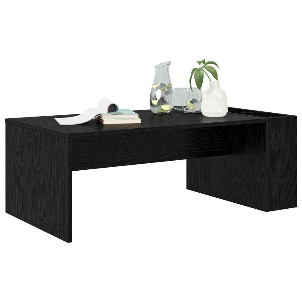 Produktbild för Kaffeebord Svart Ek 95 x 50 x 34 cm Konstruerat trä