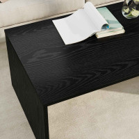 Produktbild för Kaffeebord Svart Ek 95 x 50 x 34 cm Konstruerat trä