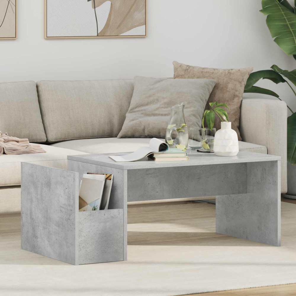 Produktbild för Kaffeebord Betonggrå 90 x 45 x 35 cm Konstruerat trä