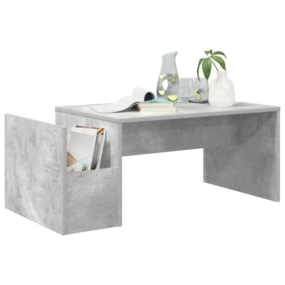 Produktbild för Kaffeebord Betonggrå 90 x 45 x 35 cm Konstruerat trä