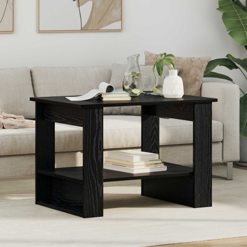 vidaXL Kaffeebord Svart Ek 72 x 50 x 50 cm Konstruerat trä